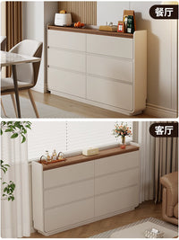 Italian Style Ultra-Thin Solid Wood Chest of Drawers, 20cm Narrow Storage Cabinet for Bedroom