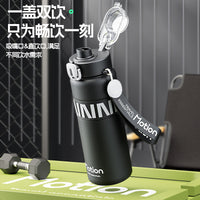 316 Stainless Steel Insulated Water Bottle with Dual-Drink Lid and Straw for Sports & Fitness