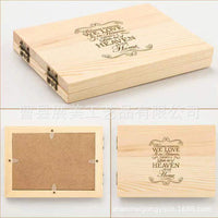 Solid Wood Photo Frame with Hollow 3D Design for Tabletop Display, Simple Wooden Picture Album Frame for Wedding Photos, Mother's Day Gift