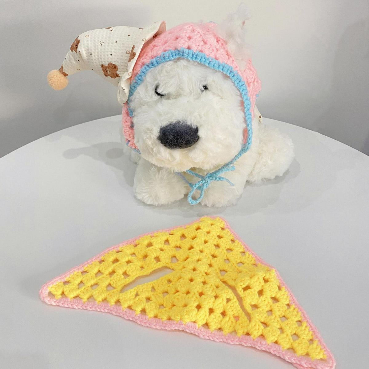 Pet Knitted Ear-Hole Bandana for Cats and Small Dogs