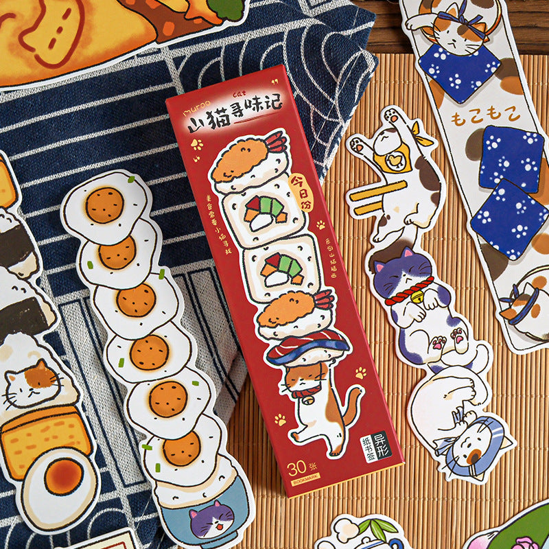 Japanese Style Bobcat Bookmark Set - Unique Boxed Design for Students