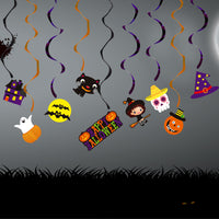 Halloween Cartoon Paper Ghost Witch Swirl Hanging Decorations for Party Decor