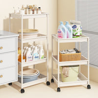 Multi-layer Plastic Bathroom Basin Storage Rack with Hollow Panels