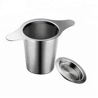304 Food Grade Stainless Steel Tea Infuser with Lid and Double Handles, Large Capacity Tea Strainer Set