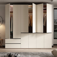 Modern Minimalist Bedroom Wardrobe 2024 Bestseller Segmented Eco-Friendly 18mm Thick Solid Wood Particle Board Cabinet