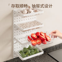 Wall-Mounted Pegboard Organizer with Storage Baskets for Kitchen