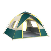 Automatic Pop-Up Camping Tent for 2-4 People, Waterproof Portable Outdoor Shelter with Double Doors and Windows