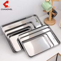 Stainless Steel Rectangular Steamed Rice Noodle Roll Pan / Tray for Restaurant & Home Use