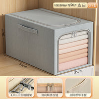 Foldable Cotton Linen Storage Box with Drawer for Wardrobe Organization