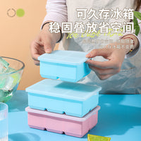 Silicone Ice Cube Tray with Lid, Large 5cm Square Ice Cube Mold for Home Bar, 4/6/8 Grids
