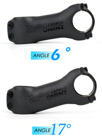 ZNIINO Ultralight Carbon Fiber Bicycle Stem 6/17 Degree with Titanium Screws