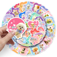 60-Sheet Cute Pet Emoji Graffiti Stickers for Kids' DIY, Phone Cases, Luggage
