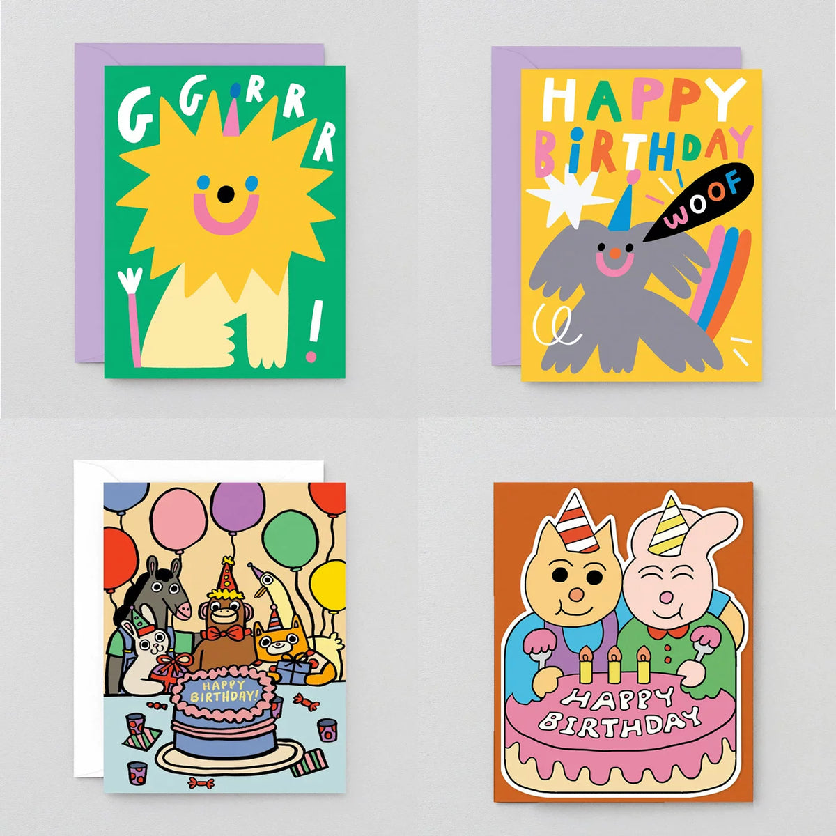 British Brand Wrap Childlike Children's Birthday Greeting Card, Cute Naughty Cartoon Baby Blessing Card
