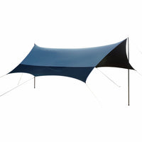 Outdoor Camping Tarp Tent, Portable Rainproof Sunshade Octagonal Butterfly-shaped Blackout Coating
