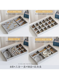 Velvet Jewelry Tray Organizer for Rings, Earrings, Necklaces - Drawer Divider for Dresser