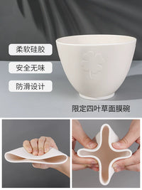 Silicone Facial Mask Mixing Bowl Set with Spatula and Brushes for Skincare Application