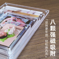Magnetic Acrylic Photo Frame for Instant Prints and DIY Photo Walls, 2-6 Inch Refrigerator Magnet Display