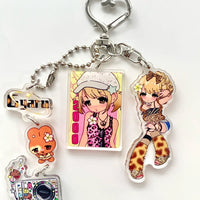Acrylic Keychain Pendant for Bags, Phones, and DIY Crafts - Y2K Style Character Design