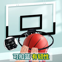 Kids Indoor Transparent Basketball Hoop Toy Punch-Free Adjustable Height Mini Basketball Stand for Slam Dunk Practice