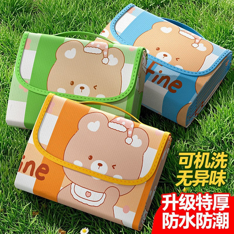 Cute Cartoon Non-Woven Picnic Blanket Waterproof Outdoor Camping Mat Foldable Beach Mat
