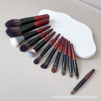 Mini Portable Makeup Brush Set with Wool Blending and Eyeshadow Brushes, Concealer, Travel Kit with Bag