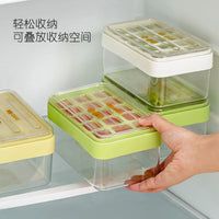 Stackable Silicone Ice Cube Tray with Lid and Storage Bin, Easy Release Ice Maker Mold for Home Bar