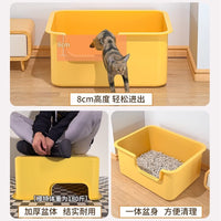 Extra Large Open Top Cat Litter Box with Splash Guard