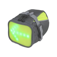 Bicycle Under-Seat Bag with Remote Control Turn Signal LED Tail Light and Phone Storage