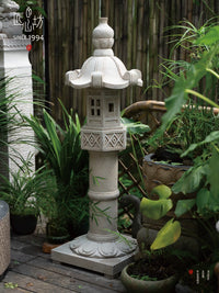 Zen Garden Japanese Stone Pagoda Lantern for Outdoor Landscape and Patio Decor