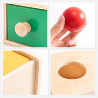 Montessori Wooden Ball Drop Drawer Box Educational Toy for Early Learning