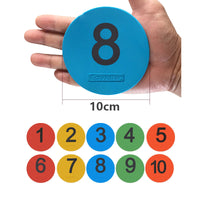 Football Basketball Training Equipment Flat Number 1-10 Marker Discs Dance Footwork Mats Auxiliary Obstacle Marker Plates