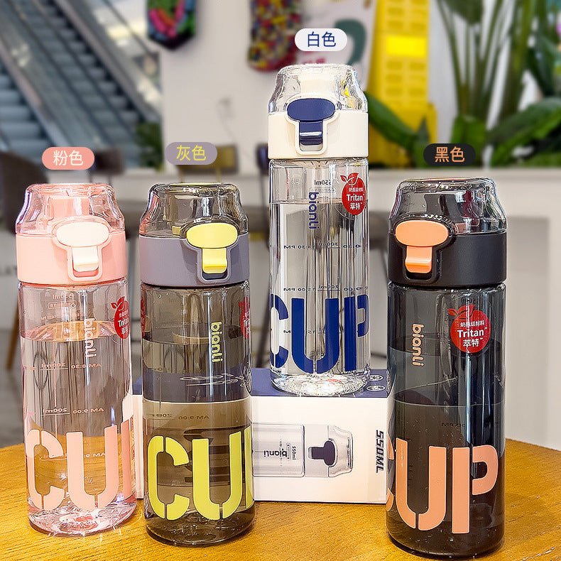 Tritan Kids Water Bottle, Portable Heat-Resistant Plastic Cup for School and Sports