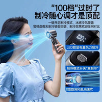 Portable Semiconductor Cooling Fan with Ice Compress, USB Rechargeable Handheld Mini Fan for Outdoor Use