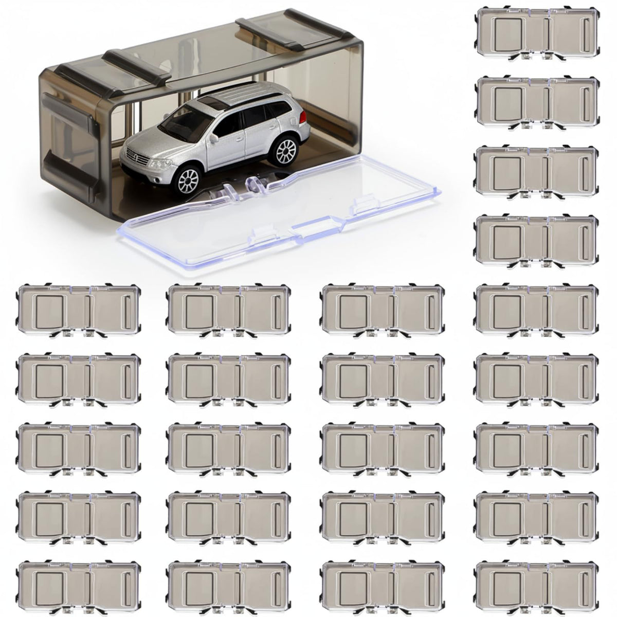 Stackable 1:64 Diecast Car Display Case for Kids' Alloy Car Models