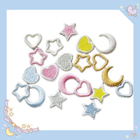 Self-Adhesive Hollow Star and Heart Embroidery Patches for Clothing and Accessories