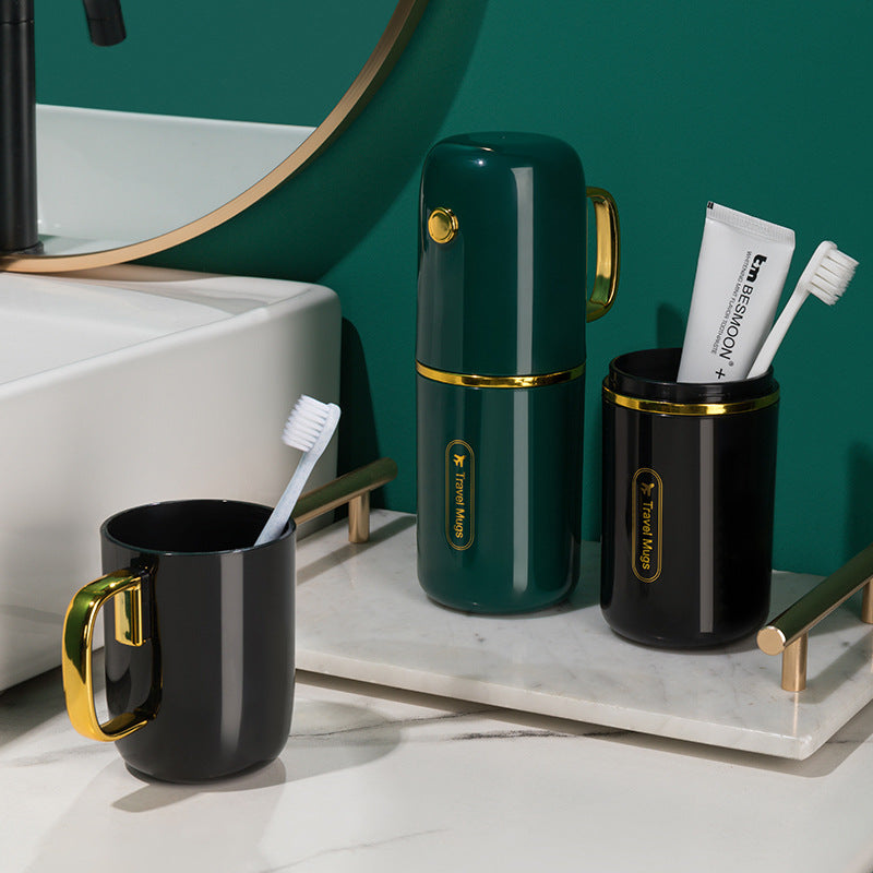 Minimalist Travel Toothbrush Holder Set with Mouthwash Cups