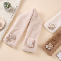 Korean Style Plush Winter Scarf for Kids and Adults - Windproof & Warm