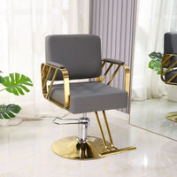 Height Adjustable Salon Chair for Hair Stylists, Hair Salon Styling Chair with Metal & PU Upholstery