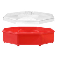 Petal-Shaped Divided Snack Serving Platter with Lid for Home Living Room