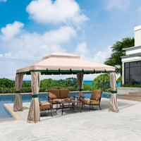 Outdoor Patio Gazebo Canopy Tent with UV Protection and Rain Cover