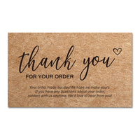50-Pack Kraft Paper Thank You Cards with Blank Space for Messages and Decorations