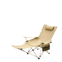 Outdoor Folding Recliner Moon Chair with Footrest and Armrests, 3-Position Adjustable Portable Beach Camping Lounge Chair