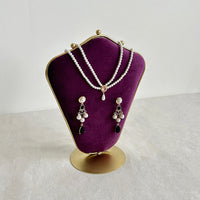 Velvet Jewelry Display Bust with Metal Frame for Necklaces and Earrings, Double-Sided Photography Prop