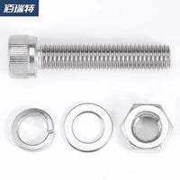 304 Stainless Steel Hex Socket Cap Head Screw, Nut, and Washer Assortment Kit