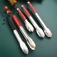 Stainless Steel Food Tongs with Heat-Resistant Handle for Buffet, Bread, BBQ, and Steak