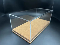 1:18 Scale Car Model Display Case Acrylic Leather Dust Cover Base Carbon Fiber Collectible