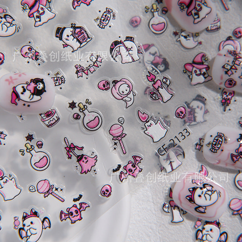 Cyansea Halloween Cute Ghost Bat Nail Art Stickers DIY Decoration