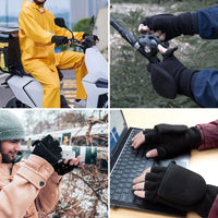 Winter Warm Half-Finger Flip-Top Gloves for Men and Women