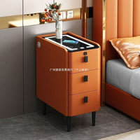 Smart Multifunctional Narrow Bedside Table, Nordic Modern Solid Wood Small Home Storage Nightstand