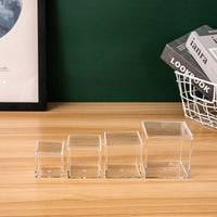 Square Clear Plastic Storage Box with Lid for Jewelry Cosmetics Figurines Candy